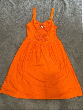 Fe Noel Orange Bow-Detail Casual Sundress